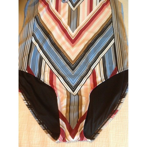 NWT Coastal Blue Striped One Piece Swimsuit - XL - Picture 7 of 8